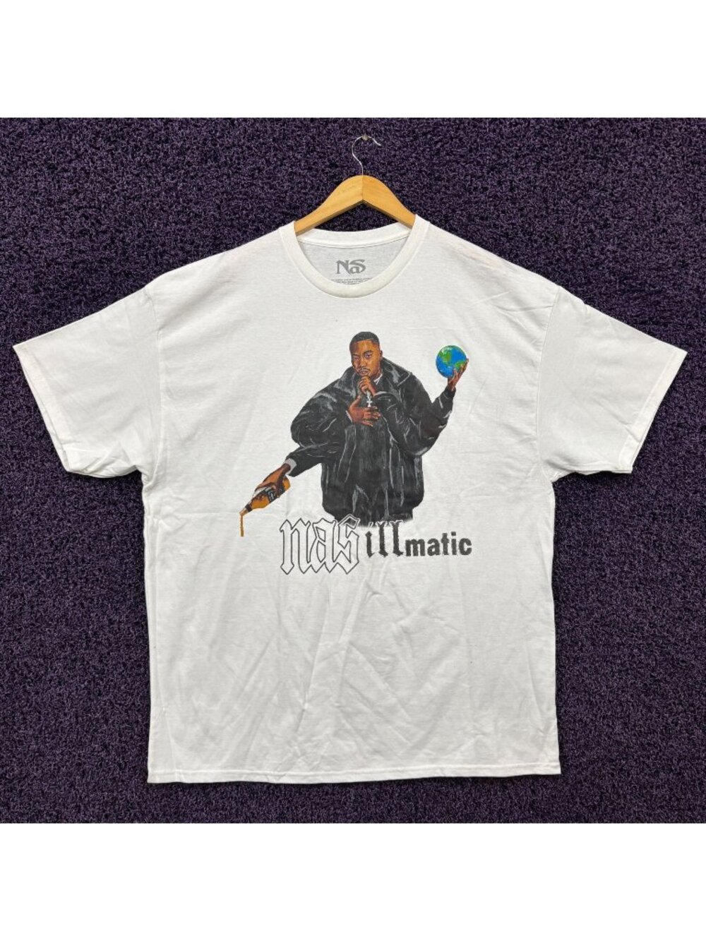 Nas illmatic Album The World is Mine Poster Rap T-Shirt XXL
